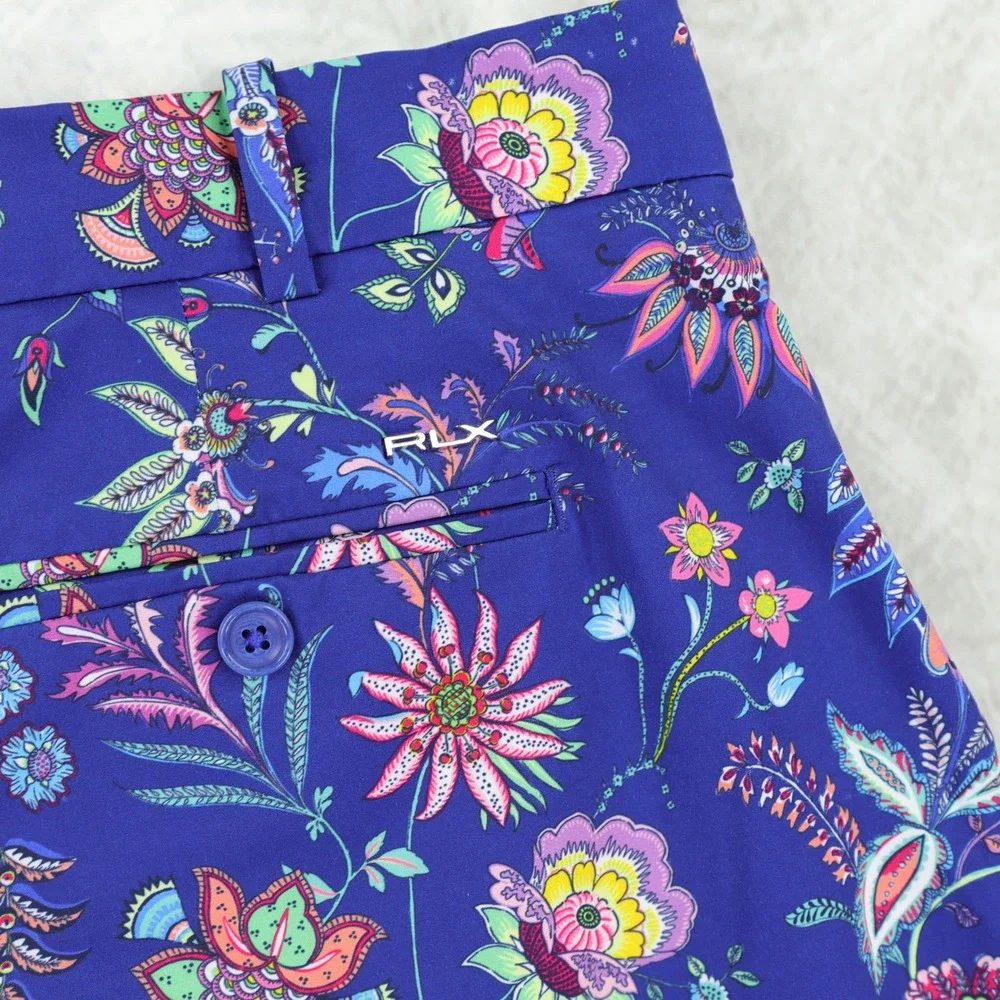 RLX Ralph Lauren Golf Shorts Mens 38 Blue Floral Paisley Performance Stretch